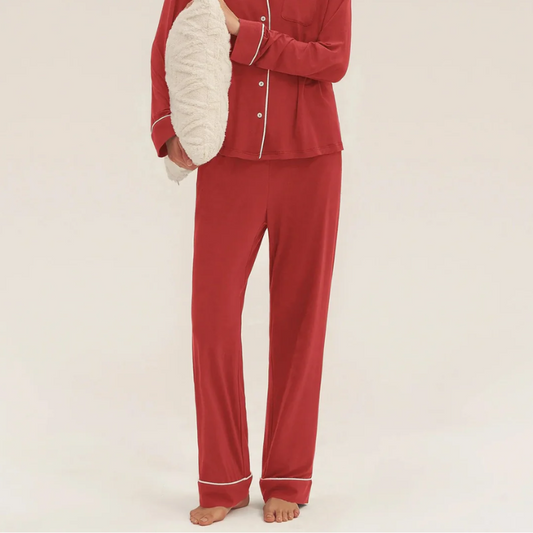 red bamboo pyjama set - Kaluraa