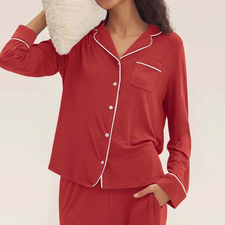red bamboo pyjama set - Kaluraa